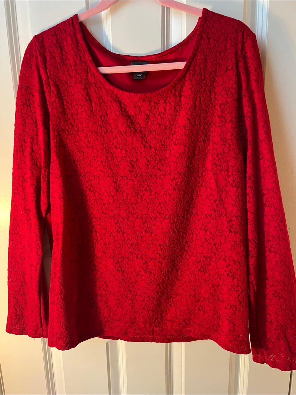 Covington Red Lace Long-Sleeve Blouse
